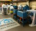Covered production machinery in an industrial storage facility