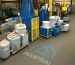 Stored industrial processing equipment inside a warehouse